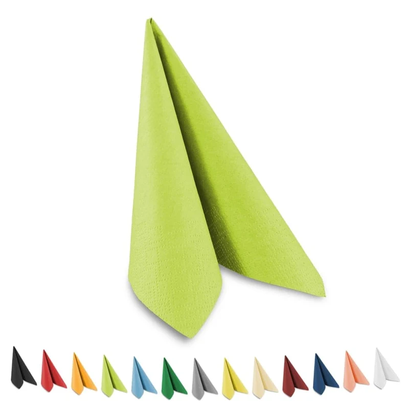 Funny Tafelservietten, 40 x 40 cm, 3-lagig, 1/4-Falz, kiwi/schwarz/grau