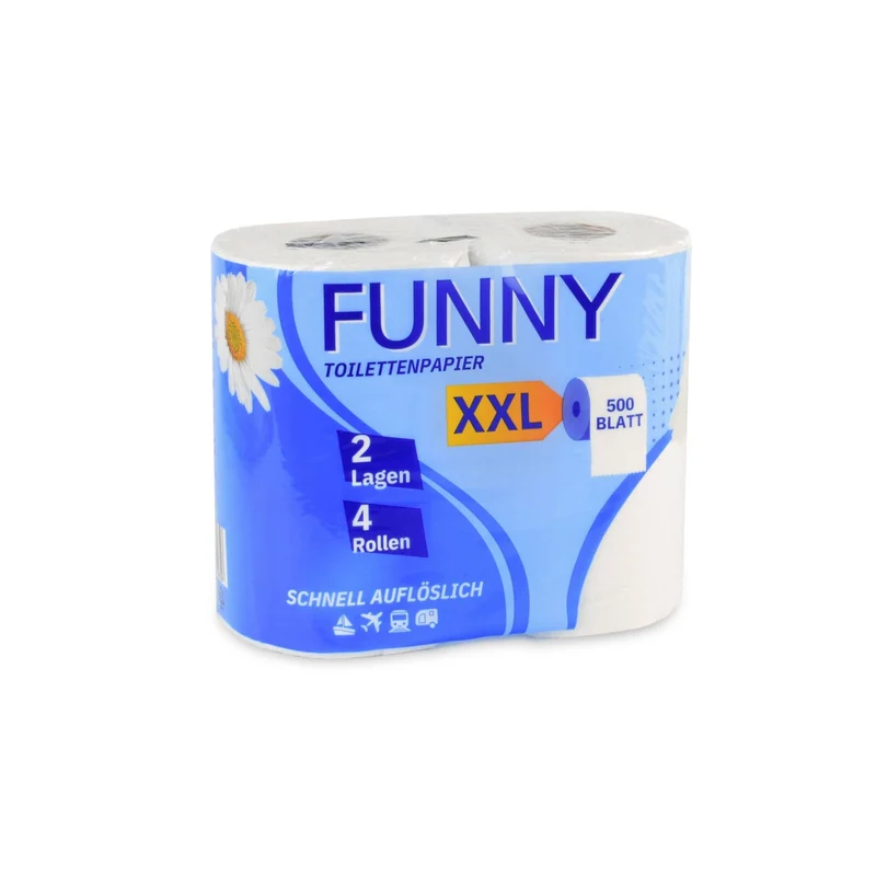 Funny Toilettenpapier schnell auflösend, 2-lagig, 500 Blatt, weiß