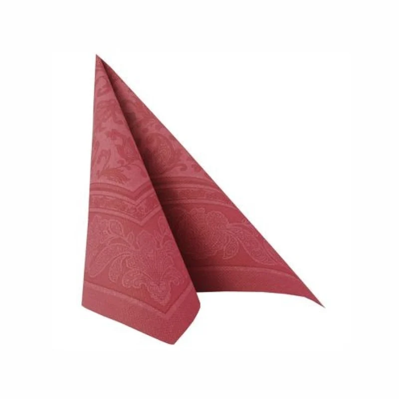 Papstar Servietten, 1/4-Falz, 40 cm x 40 cm Ornaments bordeaux
