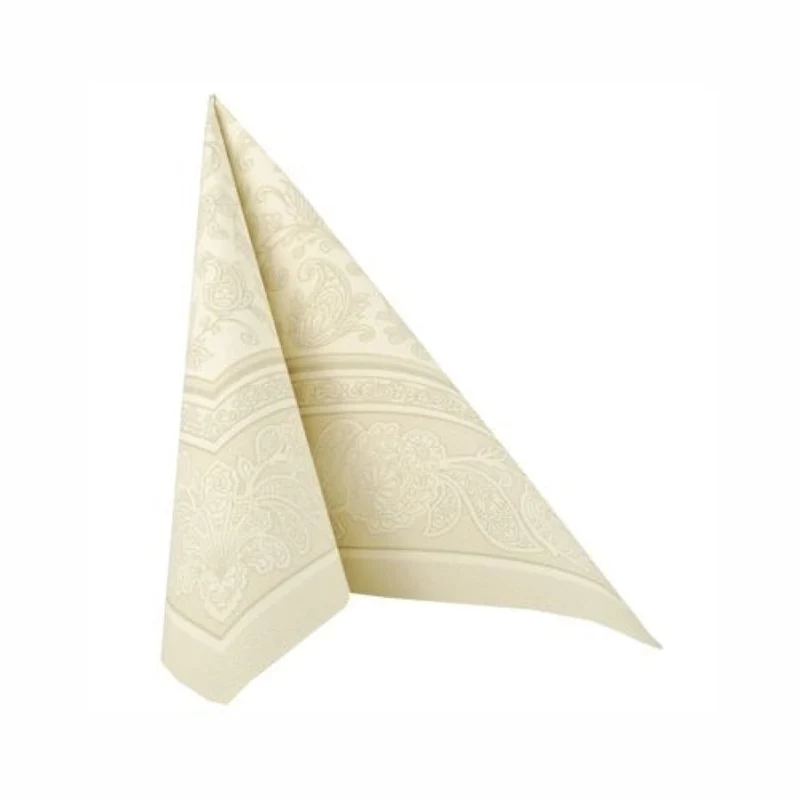 Papstar Servietten, 1/4-Falz, 40 cm x 40 cm Ornaments champagner