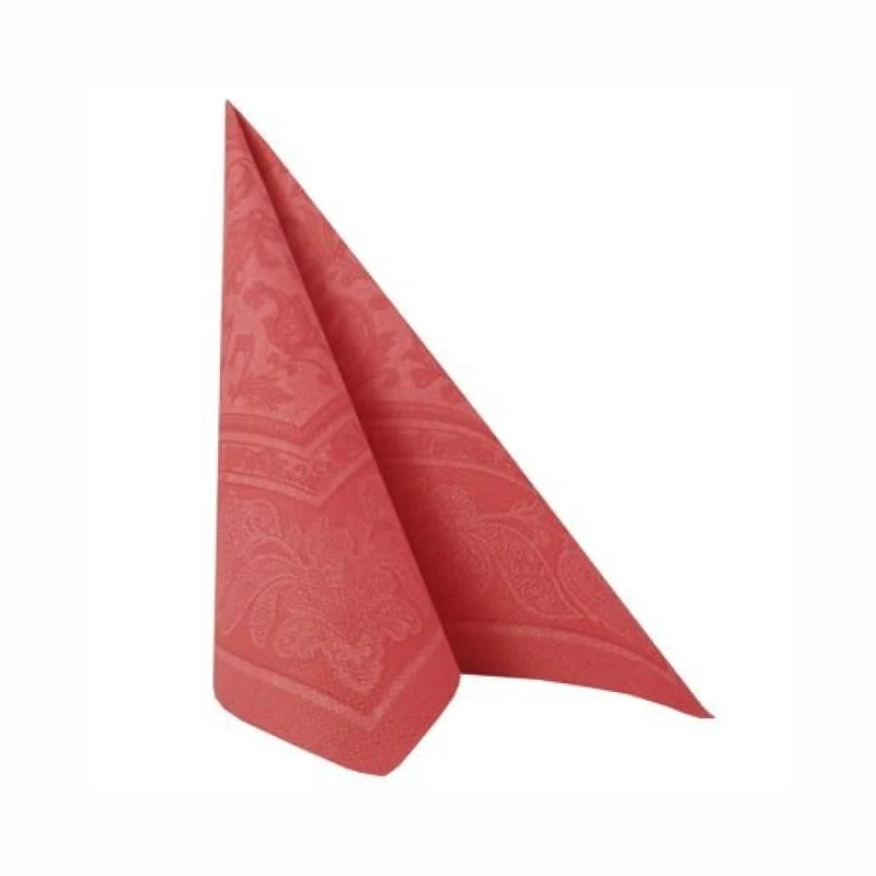 Papstar Servietten, 1/4-Falz, 40 cm x 40 cm Ornaments rot