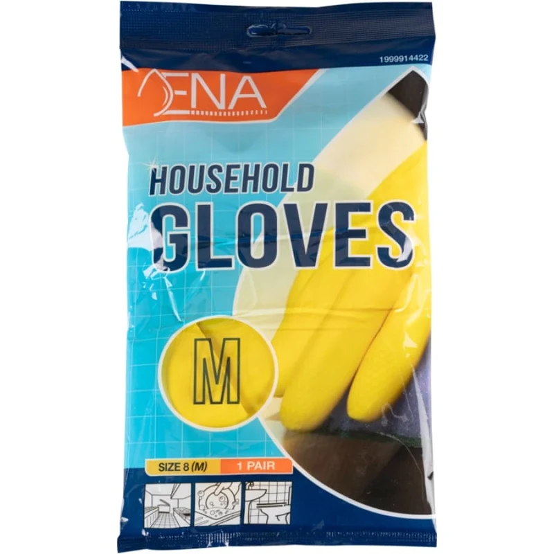 ENA Household Haushaltshandschuhe, Latex, gelb