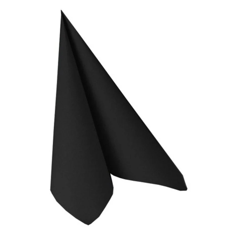 Papstar Servietten, 1/4-Falz, 40 cm x 40 cm schwarz