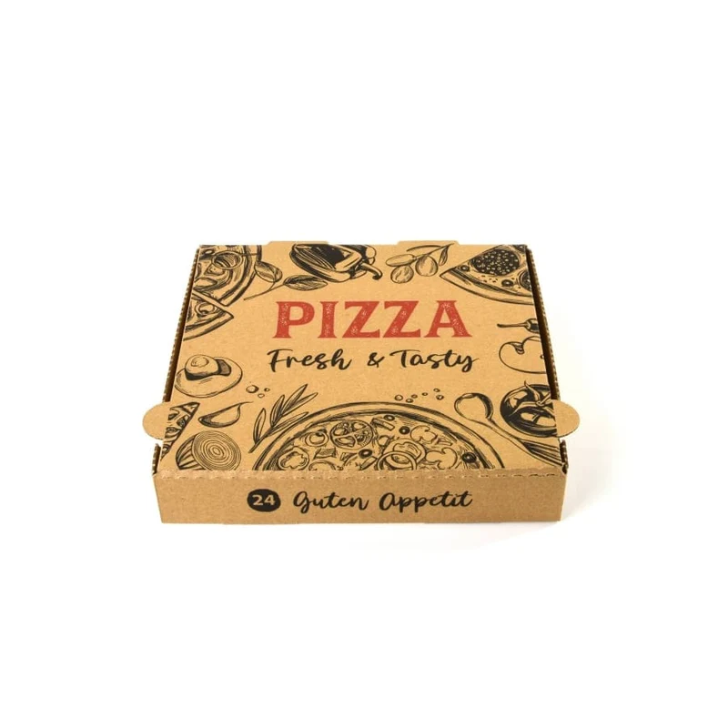 Sobsy Pizzakartons mit Design, naturbraun, 24 bis 32 cm