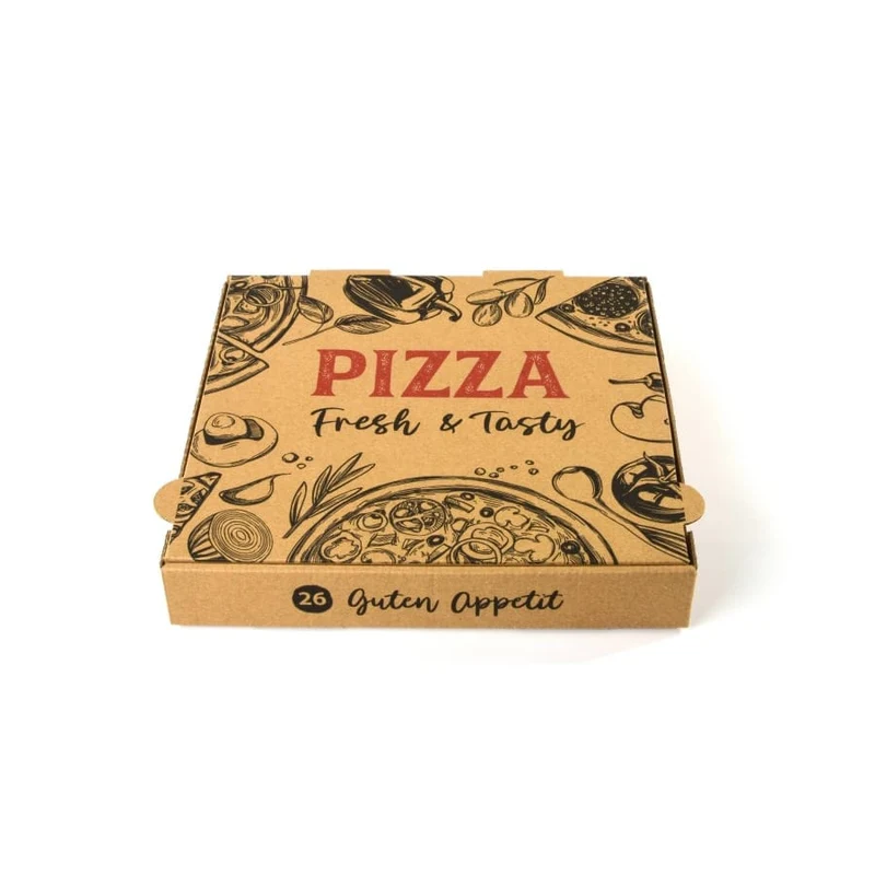 Sobsy Pizzakartons mit Design, naturbraun, 24 bis 32 cm