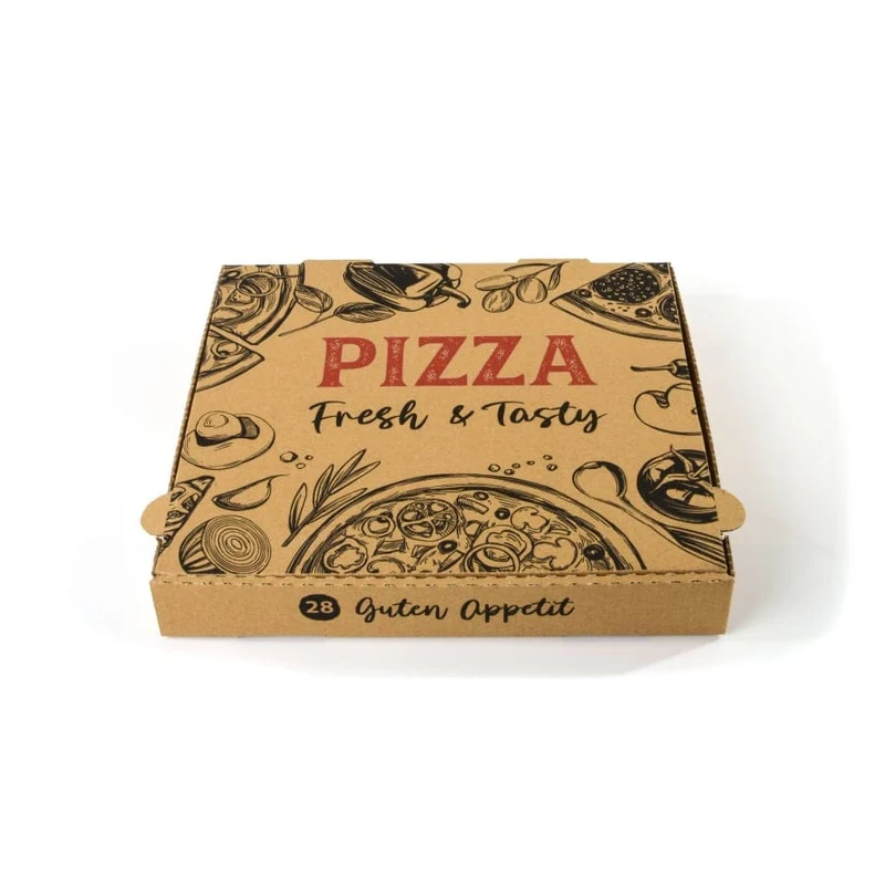 Sobsy Pizzakartons mit Design, naturbraun, 24 bis 32 cm