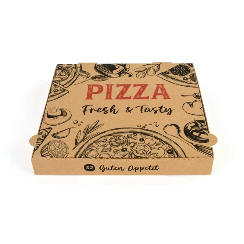 Sobsy Pizzakartons mit Design, naturbraun, 24 bis 32 cm