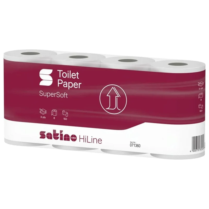 Satino HiLine Toilettenpapier 3-lagig, 250 Blatt, hochweiß, MT1
