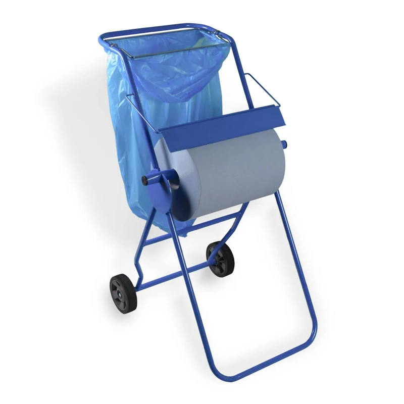 SemyTop Putztuchrollen-Bodenständer mit Müllsackhalter, blau