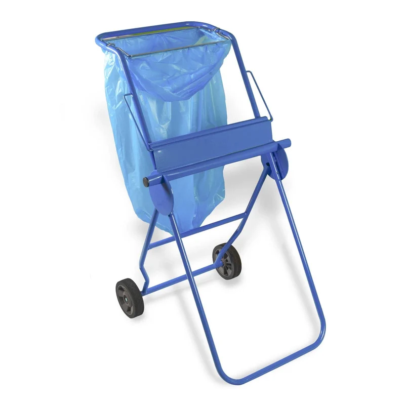 SemyTop Putztuchrollen-Bodenständer mit Müllsackhalter, blau