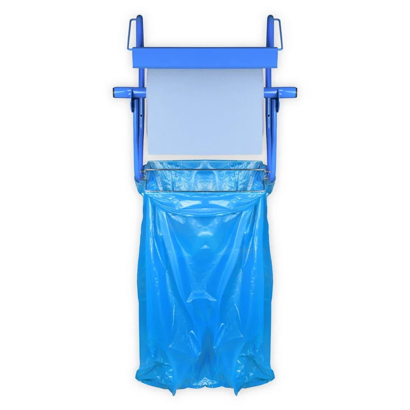 SemyTop Putztuchrollen-Wandhalter mit Müllsackhalter, blau