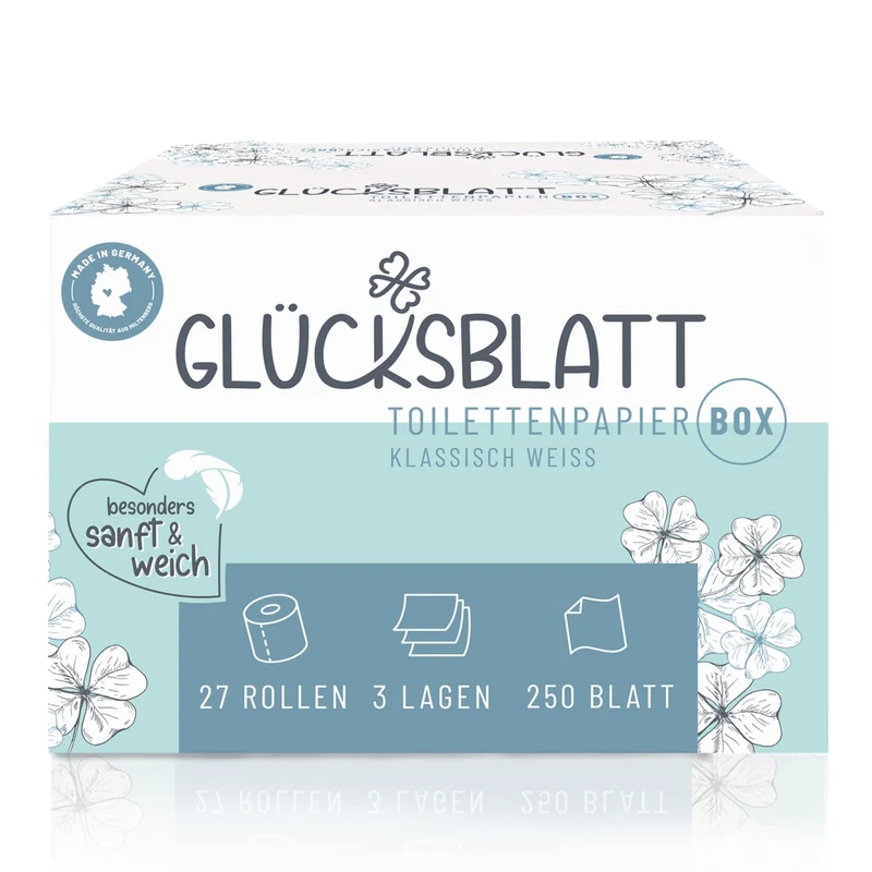 Fripa Glücksblatt Toilettenpapier, weiß, 3-lagig