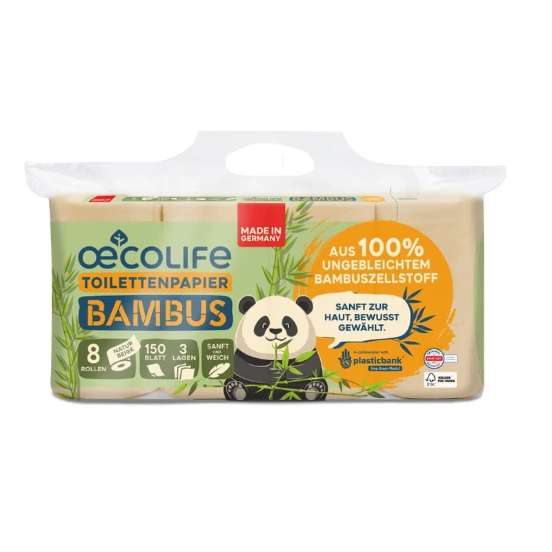 Fripa oecolife Toilettenpapier, BAMBUS, 3-lagig, naturbeige