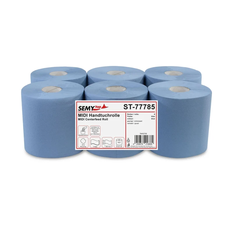 SemyTop Handtuchrolle MIDI, 2-lagig, Recycling, Ø 19,5 cm, blau