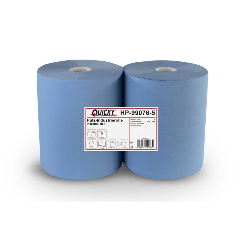 Quicky Putztuchrolle, 2-lagig, 36 x 33 cm, 500 Blatt, blau