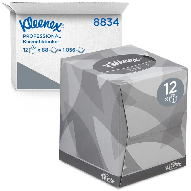 Kleenex Kosmetiktücher Würfel-Box, weiß
