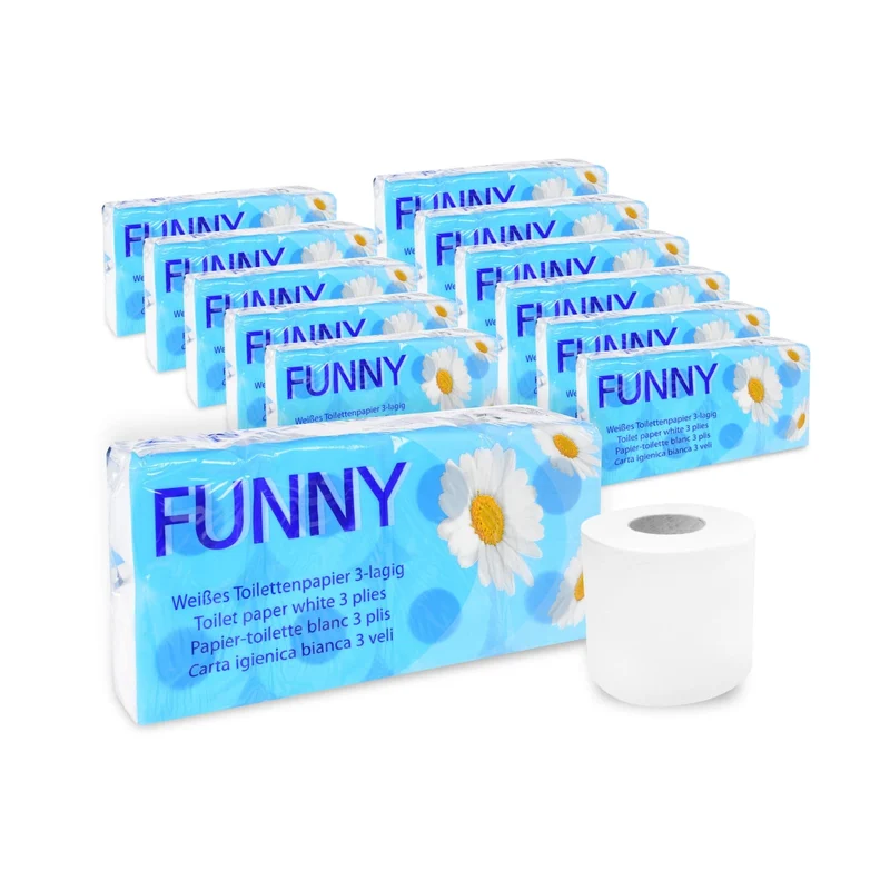 Funny Toilettenpapier, 3-lagig, hochweiß, 150 & 250 Blatt