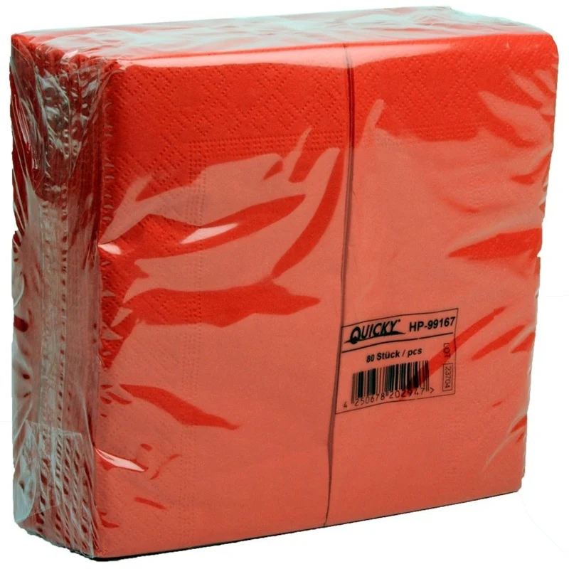 Quicky Farbige Tafelservietten, 33 x 33 cm, 2-lagig, 1/8-Kopffalz
