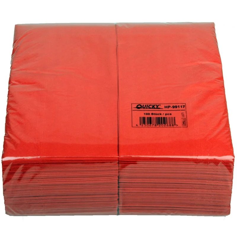 Quicky Farbige Tafelservietten, 33 x 33 cm, 2-lagig, 1/8-Kopffalz