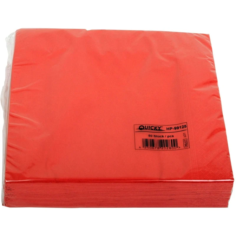 Quicky Farbige Tafelservietten, 33 x 33 cm, 2-lagig, 1/8-Kopffalz