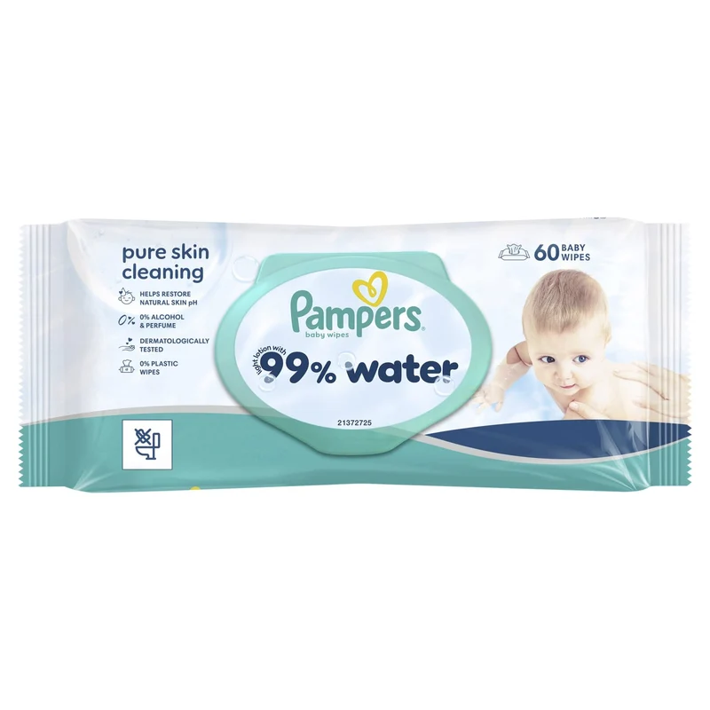 Pampers Feuchttücher 99% Water, ohne Alkohol und Parfüm