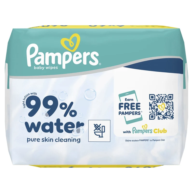 Pampers Feuchttücher 99% Water, ohne Alkohol und Parfüm