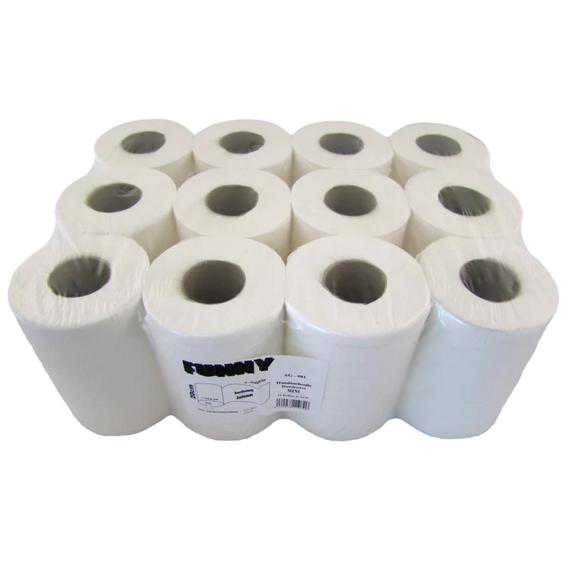 Funny Handtuchrolle MINI 1-lagig, Zellstoff, 20 cm, Ø 13 cm, hochweiß