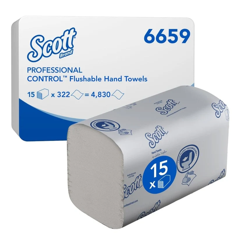Scott Control Falthandtücher Interfold herunterspülbar, 21,2 x 20 cm