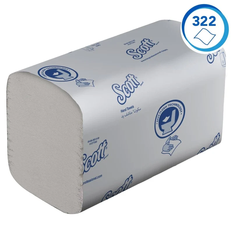 Scott Control Falthandtücher Interfold herunterspülbar, 21,2 x 20 cm