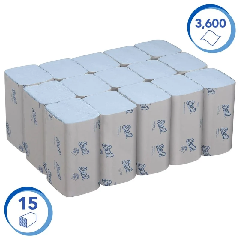 Scott Control Falthandtücher Interfold, blau, 1-lagig, 31,8 x 20 cm