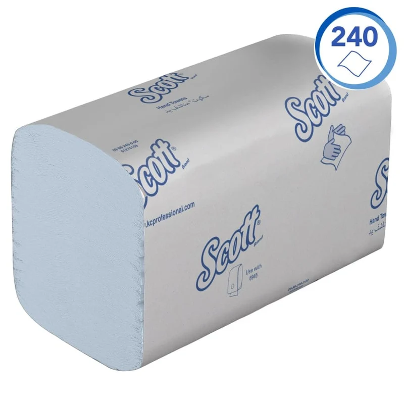 Scott Control Falthandtücher Interfold, blau, 1-lagig, 31,8 x 20 cm