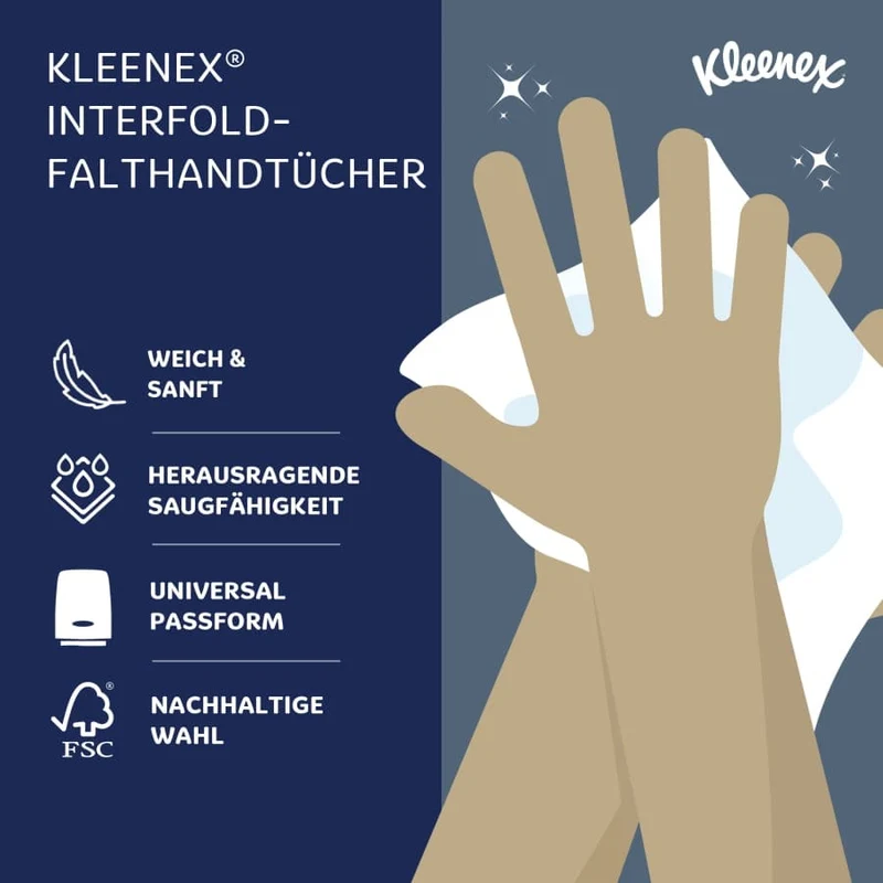 Kleenex Ultra Handtuchpapier Interfold, 3-lagig, 31,8 x 21,5 cm