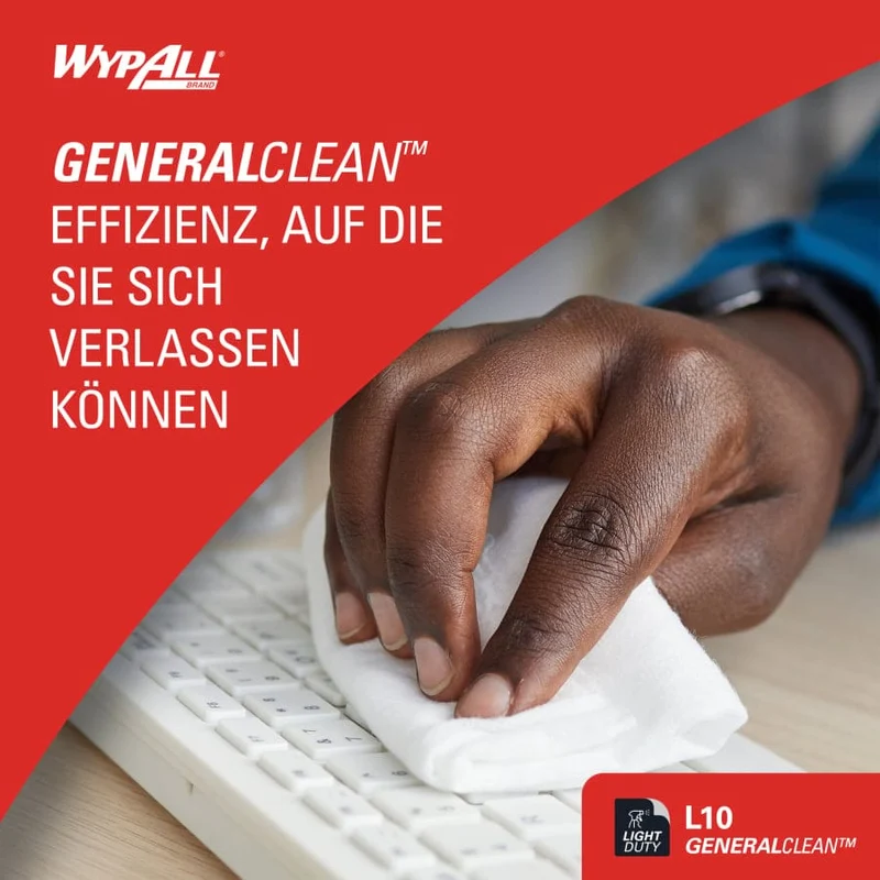 WypAll L10 Reinigungstücher Zentralentnahme, weiß, 1-lagig