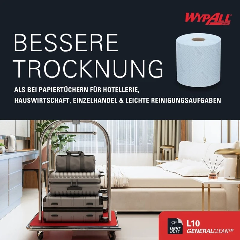 WypAll L10 Wischtücher Zentralentnahme, blau, 1-lagig