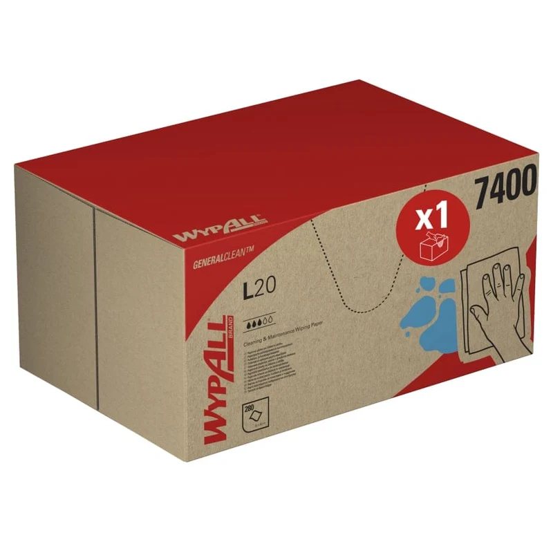 WypAll L20 Reinigungstücher BRAG Box, blau, 2-lagig