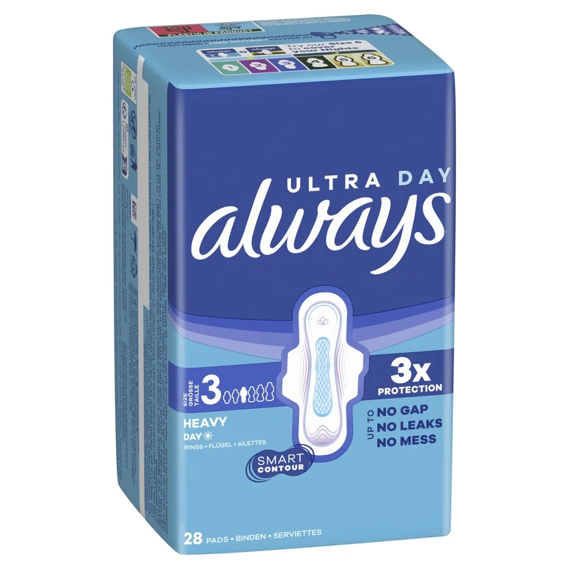 Always Ultra Long Plus Damenbinden mit Flügeln, Größe 3