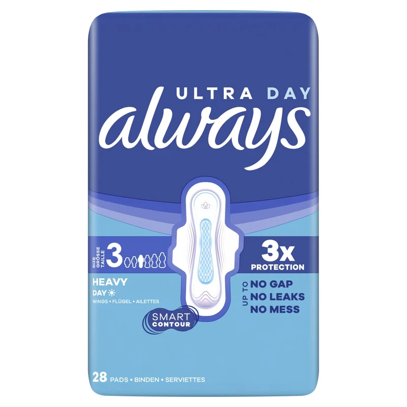 Always Ultra Long Plus Damenbinden mit Flügeln, Größe 3