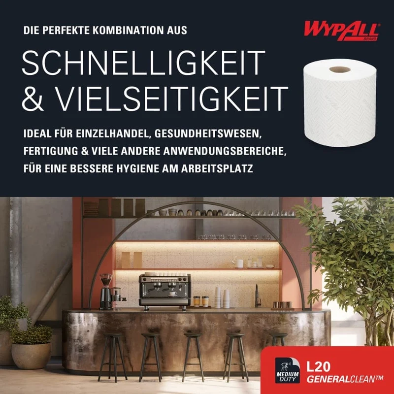 WypAll L20 Wischtücher Zentralentnahme, weiß, 550 Tücher
