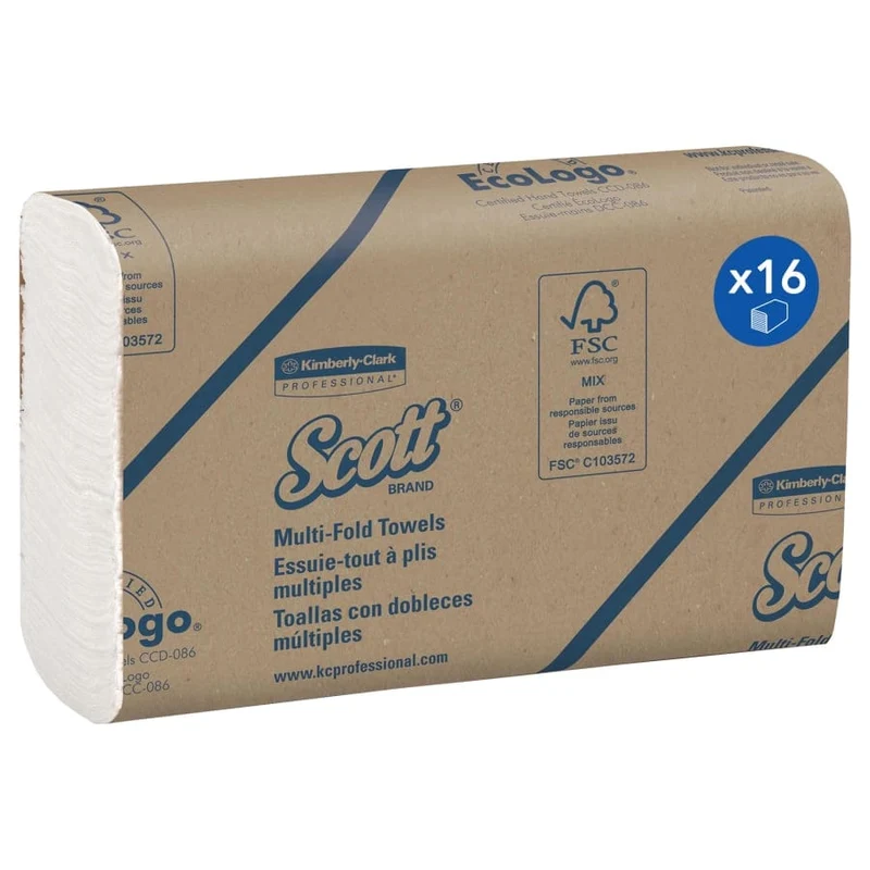 Scott Essential Multifold Papierhandtücher, 1-lagig, 23,4 x 23,9 cm