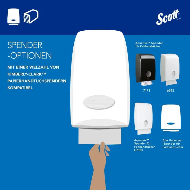 Scott Essential Multifold Papierhandtücher, 1-lagig, 23,4 x 23,9 cm