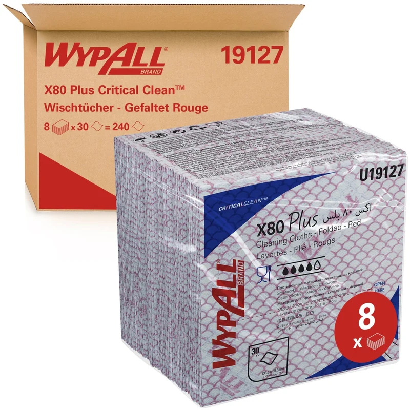 WypAll X80 Plus Wischtücher viertelgefaltet, 4 Farben