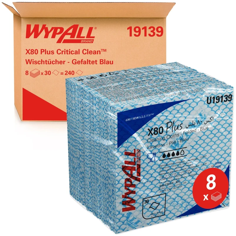 WypAll X80 Plus Wischtücher viertelgefaltet, 4 Farben