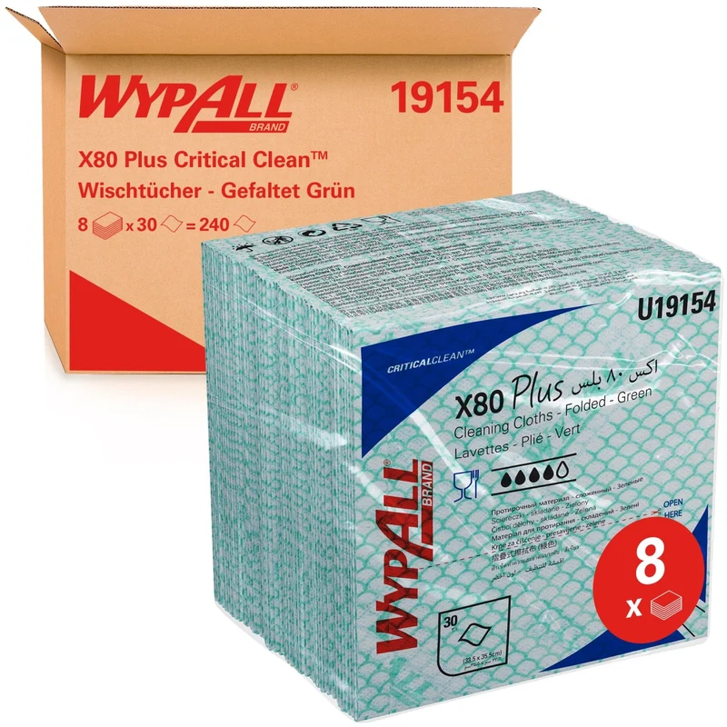 WypAll X80 Plus Wischtücher viertelgefaltet, 4 Farben
