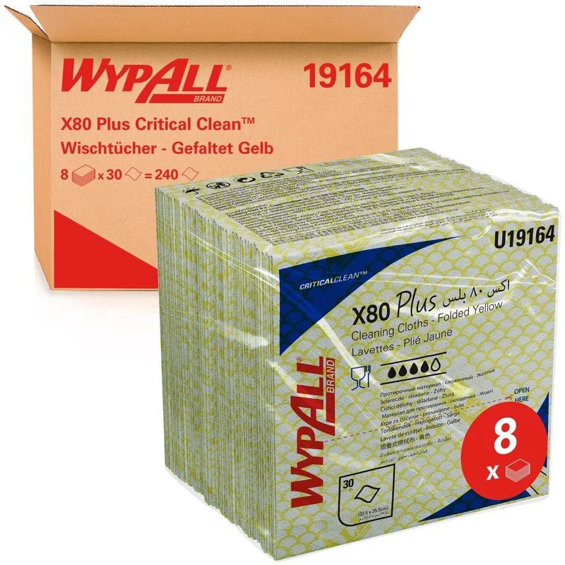 WypAll X80 Plus Wischtücher viertelgefaltet, 4 Farben