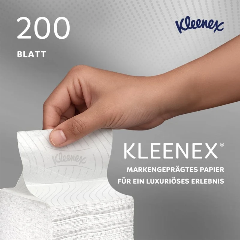 Kleenex Einzelblatt-Toilettenpapier 2-lagig, 200 Blatt