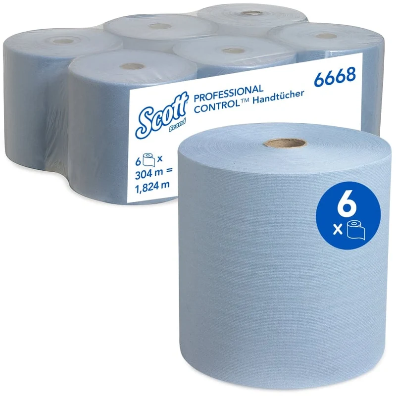 Scott Handtuchrolle, blau, 1-lagig, 304 m