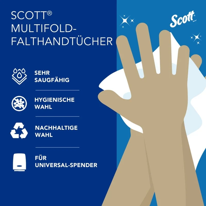 Scott Multifold Papierhandtücher, 1-lagig, 23,8 x 20,6 cm