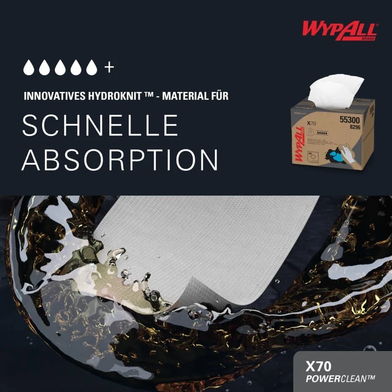 WypAll X70 Wischtücher Brag Box, weiß, 200 Tücher