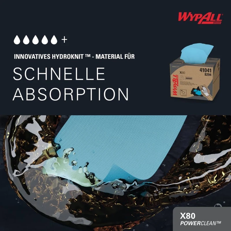 WypAll X80 Power Clean Wischtücher Brag Box, stahlblau
