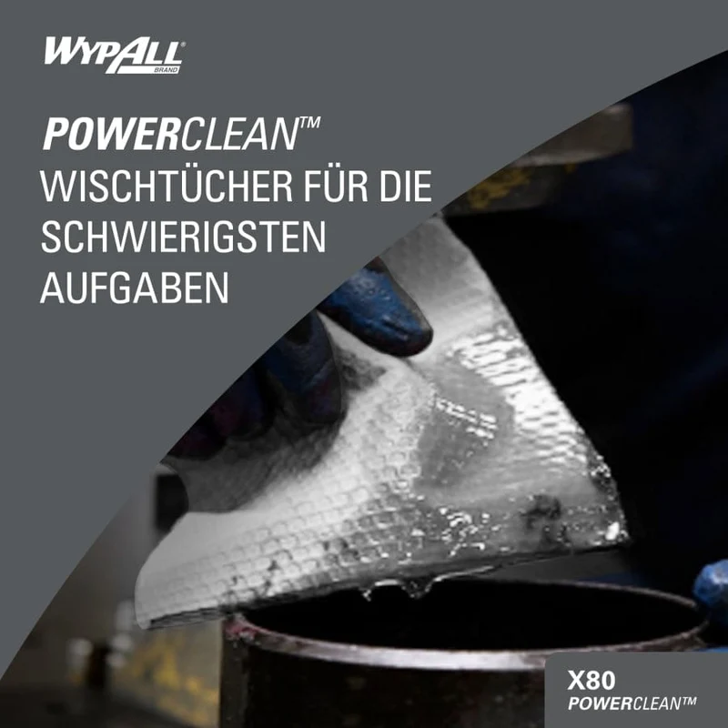 WypAll X80 Power Clean Wischtücher Brag Box, weiß